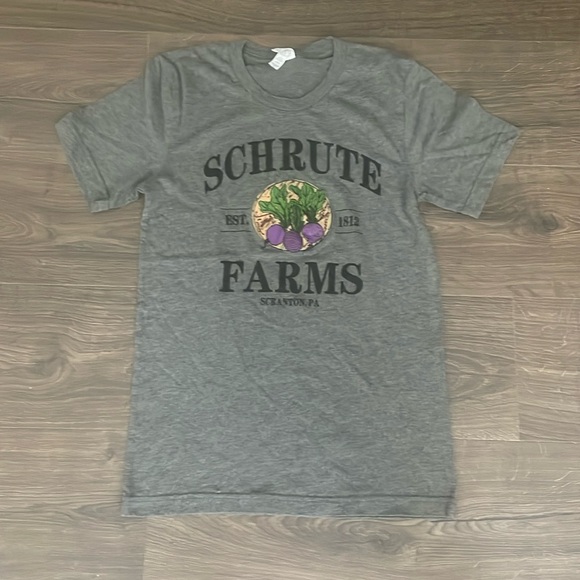 Barstool Sports Schrute Farms Gray Short Sleeve Tee, Adult Small - Picture 1 of 6